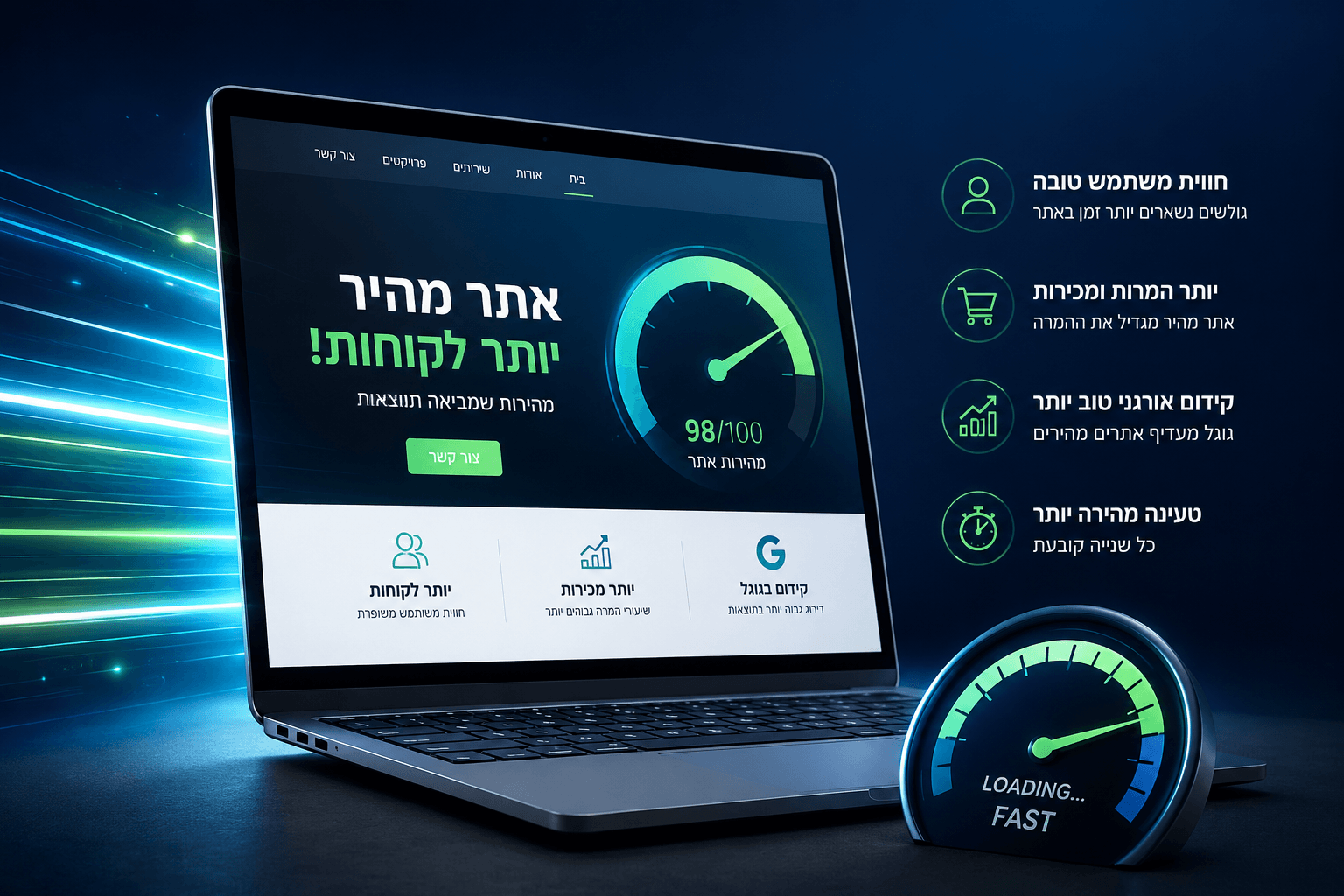 אתר מהיר = יותר לקוחות: למה מהירות אתר חשובה לעסק שלכם